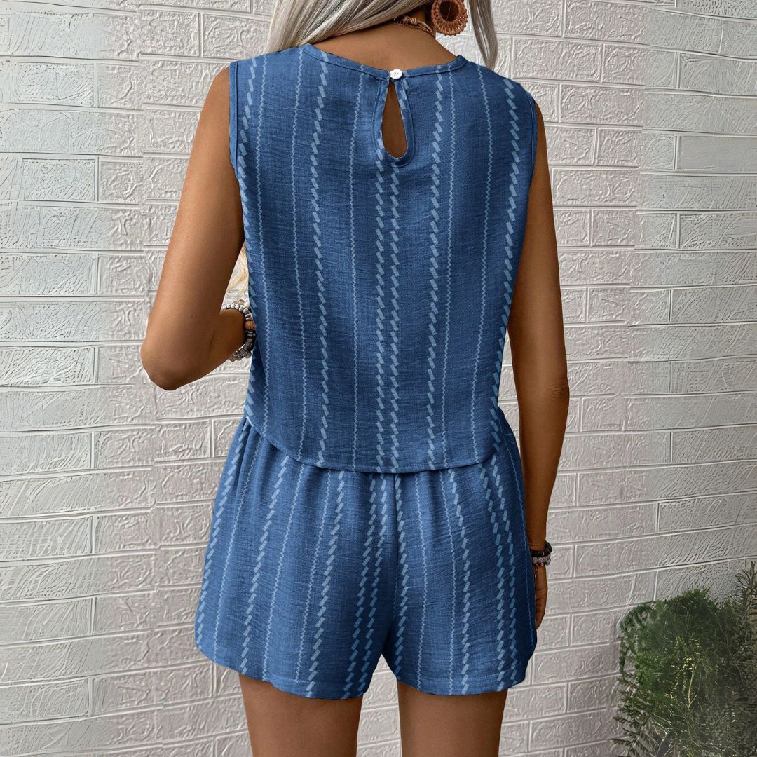 Conjunto Verão 2 Peças com Regata e Shorts Estampados - Compre 1 Leve 3