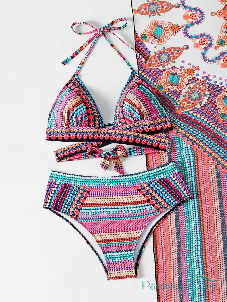 Biquini Feminino Elisa e Quimono (Conjunto 3 peças) Conjunto de Biquíni feminino