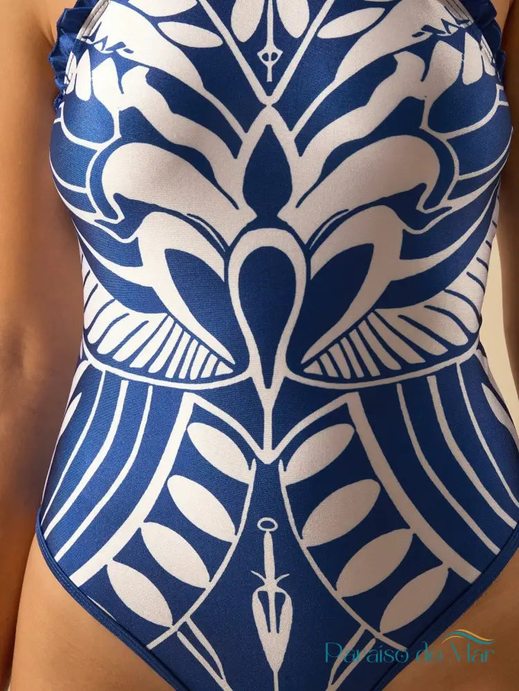 Maiô Tie Back Azul / P