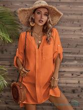 Saída de Praia Camisa Chemise com Bolso