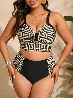 Biquíni Feminino Estampado Cintura Alta Cleopatra Plus Size Biquini