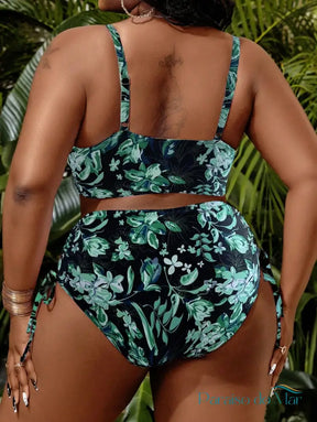 Biquíni Plus Size com Estampa Floral e Decote V