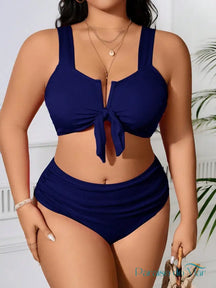 Biquíni Plus Size Curve - Design Minimalista Azul / G