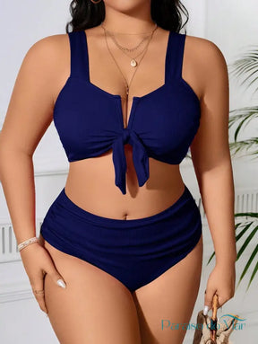 Biquíni Plus Size Curve - Design Minimalista Azul / G