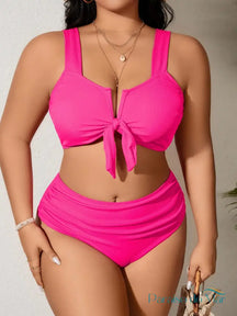Biquíni Plus Size Curve - Design Minimalista Rosa / G