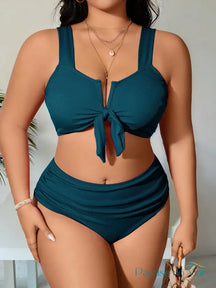 Biquíni Plus Size Curve - Design Minimalista Verde / G