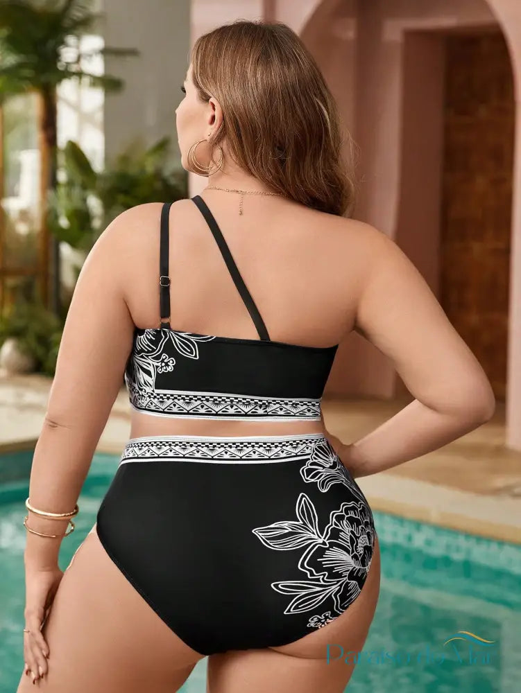 Biquíni Plus Size Ombro Único Elegante