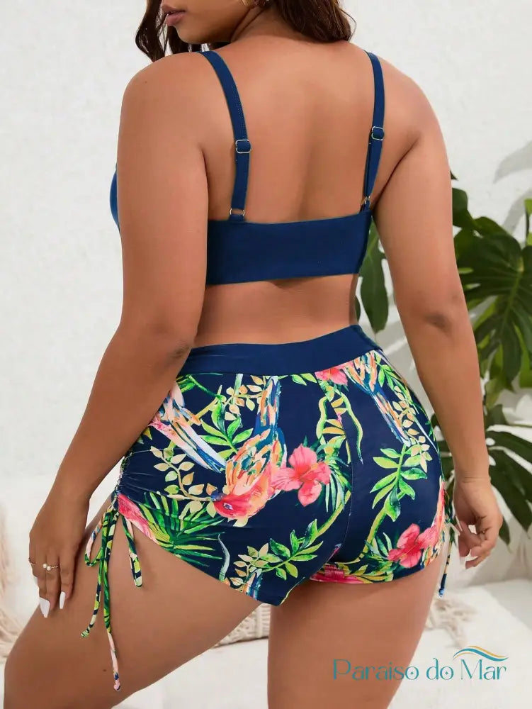 Biquíni Tropical Plus Size - Elegância e Conforto Estampado