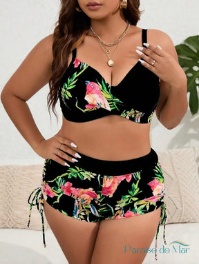 Biquíni Tropical Plus Size - Elegância e Conforto Estampado