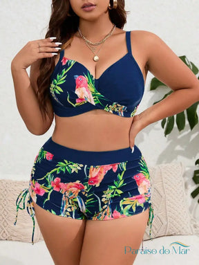 Biquíni Tropical Plus Size - Elegância e Conforto Estampado