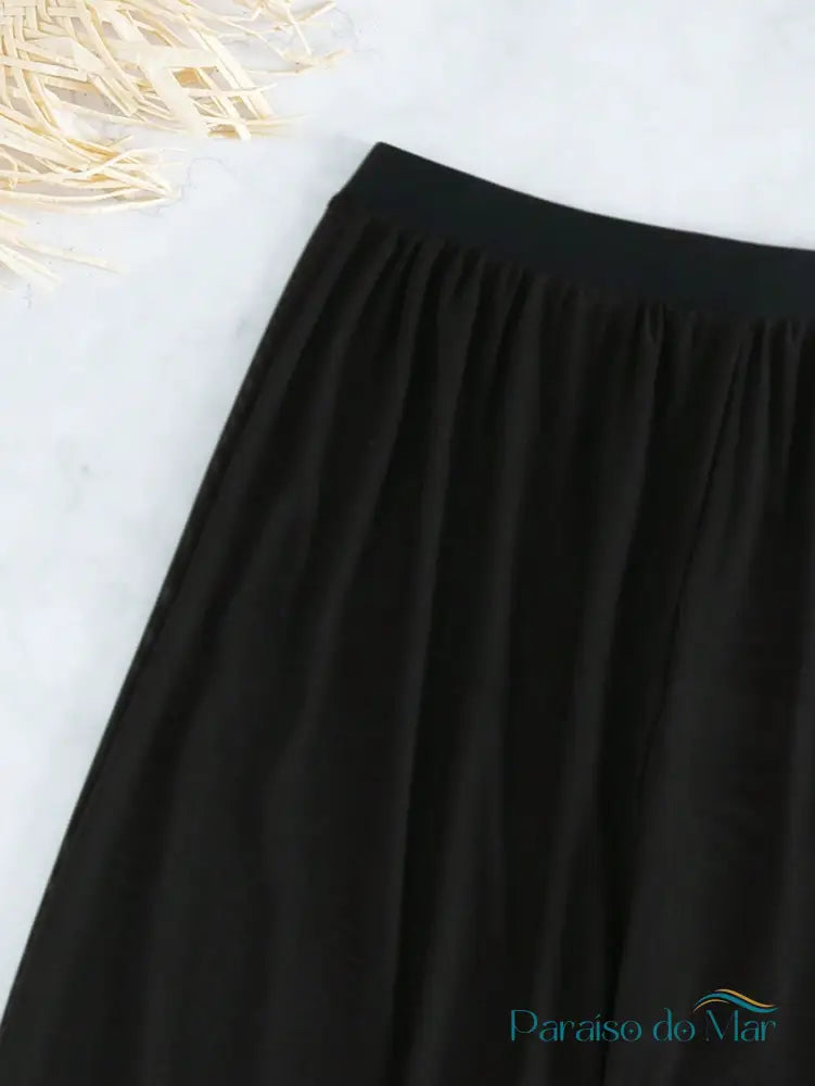 Conjunto 3 Peças Bandeau com Calça Longa