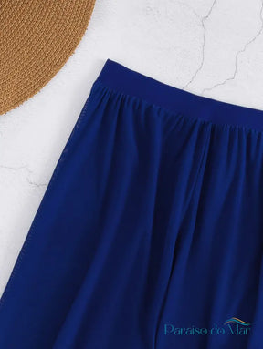 Conjunto Biquíni 3 Peças Bandeau Com Calça De Praia