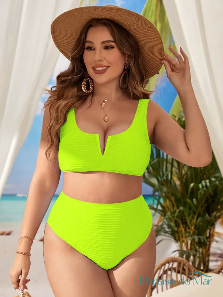 Conjunto de Biquini com Decote em V Ideal para Praia no Verão