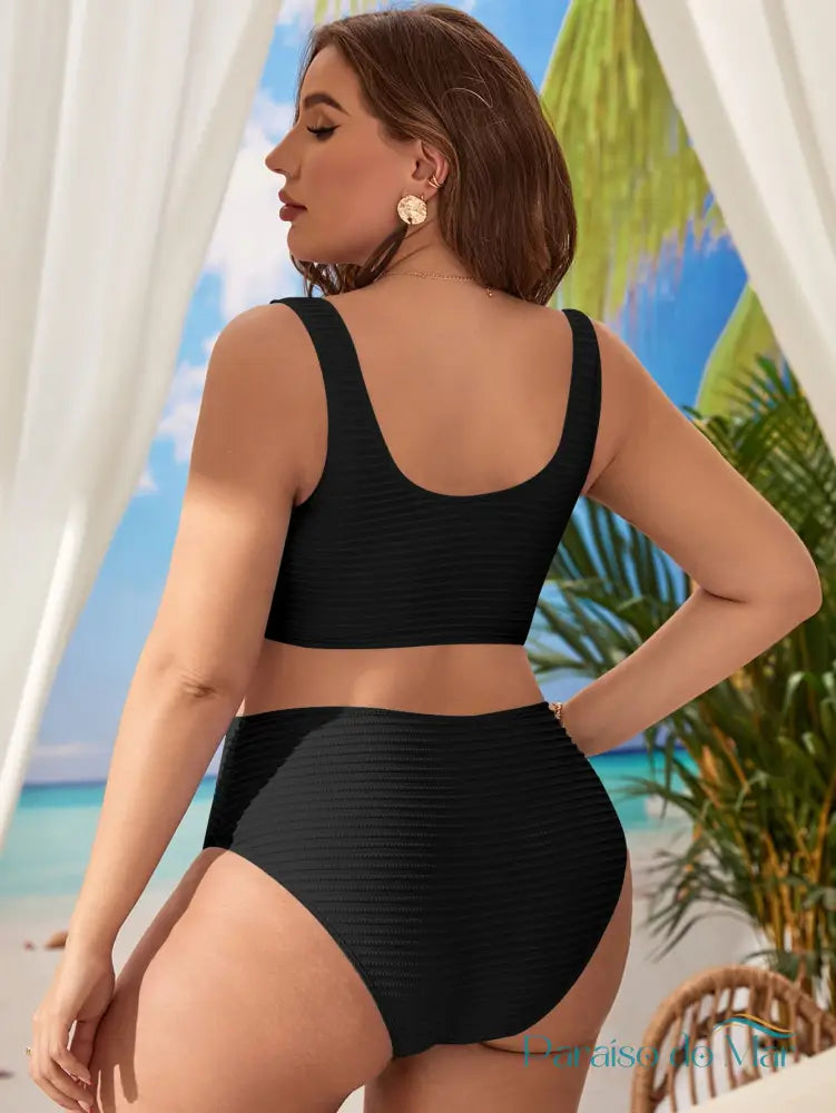 Conjunto de Biquini com Decote em V Ideal para Praia no Verão