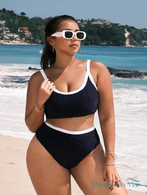 Conjunto de Biquíni Plus Size Cintura Alta Maiô feminino