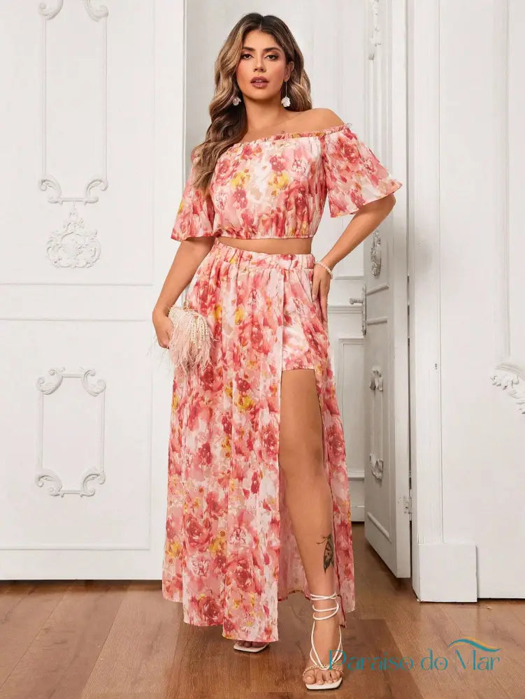 Conjunto Plus Size Tropical Breeze Set Rosa / G