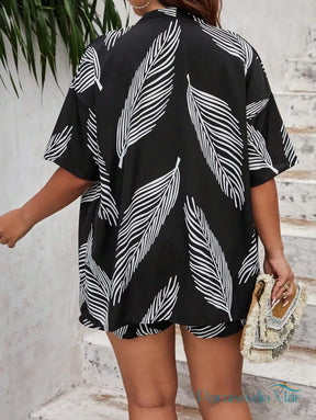 Conjunto Quimono Estampado Tropical Verão (Plus Size) Conjunto Plus Size