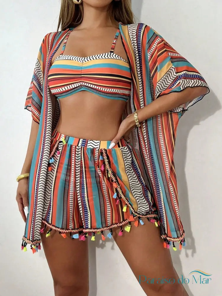 Conjunto Simone Tropical / P Conjunto de Biquíni feminino