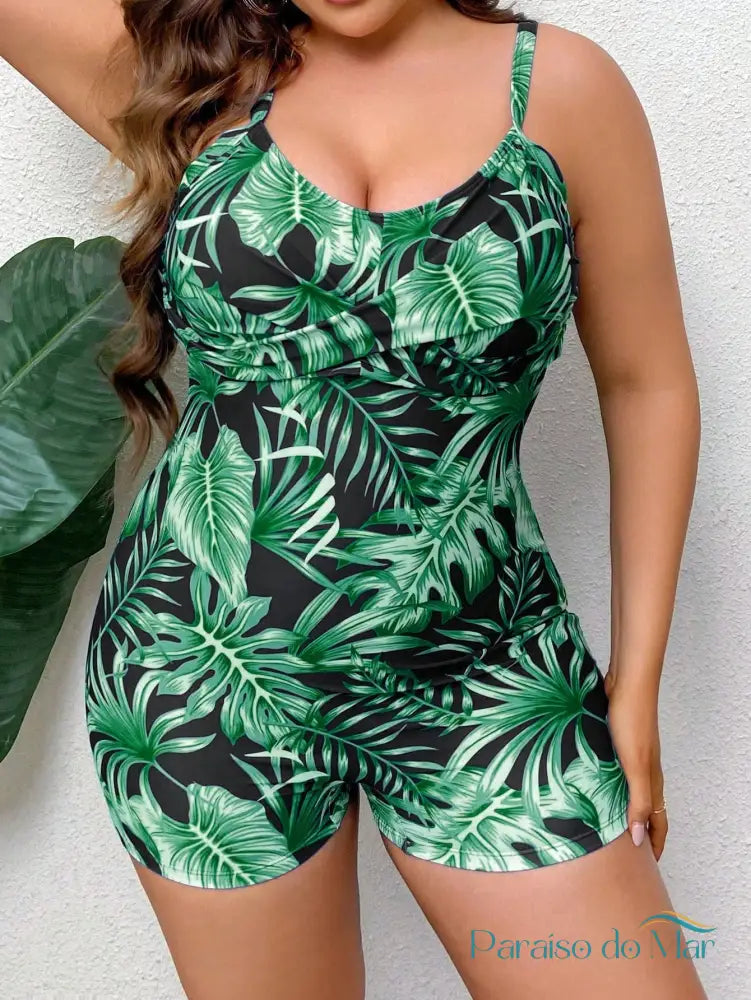 Maiô Feminino Tipo Macaquinha Adella Plus Size Maiô