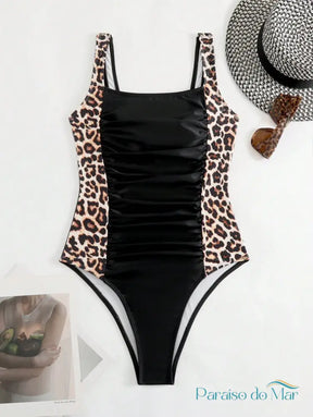 Maio Modelador Estampa Leopardo Maiô feminino