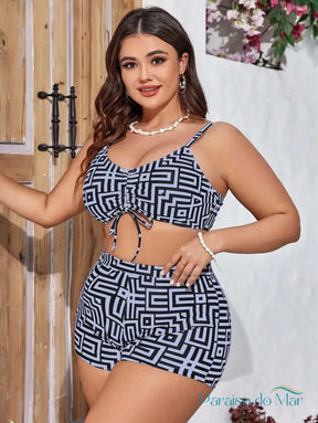 Shorkini Feminino Com Saída De Praia Feminino Mirla Plus Size Biquini