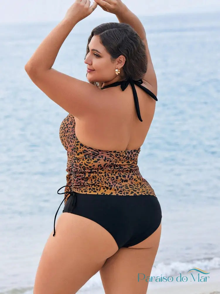 Tankini Plus Size com Estampa Animal Print